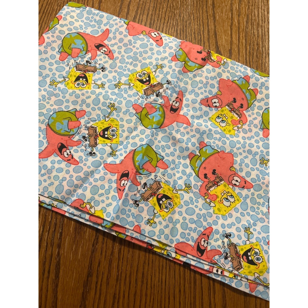 SpongeBob SquarePants Patrick Star Character Print Fabric Blue Bubble 1.83 yards